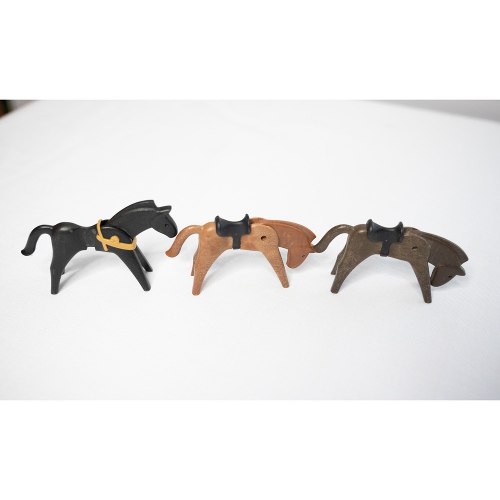 1970s Playmobil Horse 3p Figures Good Vintage Western Farm Animals kidcore